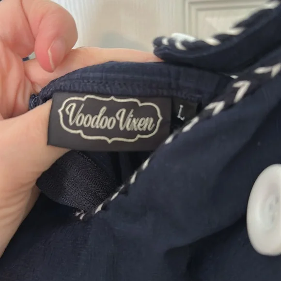 Voodoo Vixen navy nautical jumpsuit. - Picture 3 of 7